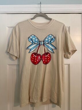WORN ONCE Cherry Bow Graphic Tee